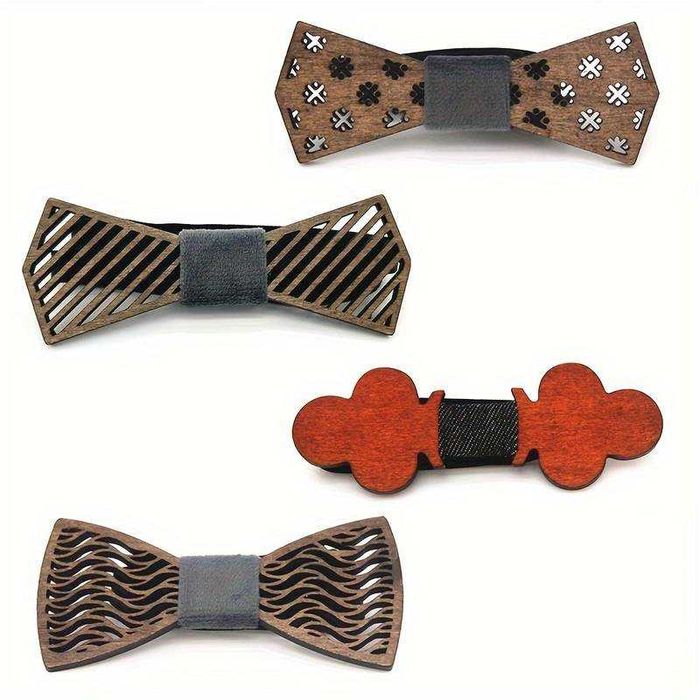 Дървена папионка аксесоар за мъж дете - 11 модела с подаръчна кутия