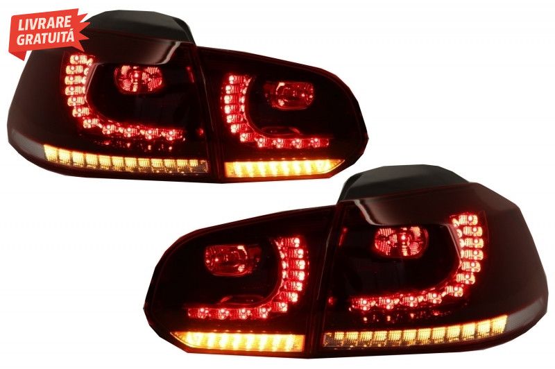 Bara Spate cu Stopuri Full LED VW Golf 6 VI (2008-2013) R20 Look Semna
