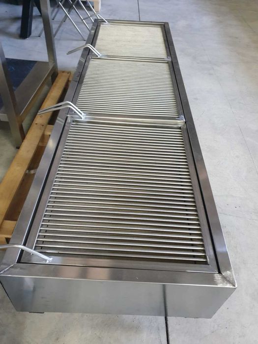 Скара на дървени въглища с огнеопорна тухла 180см НЕРЪЖДАЕМА СТОМ.