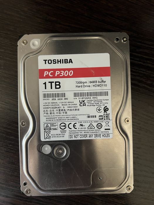 Hdd Жесткий диск 1tb TOSHIBA