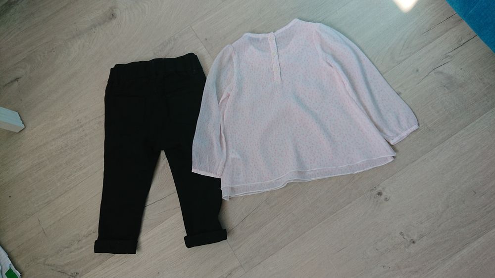 Bluză/cămășuță, pantaloni negri ,2 ani, 86-92 cm