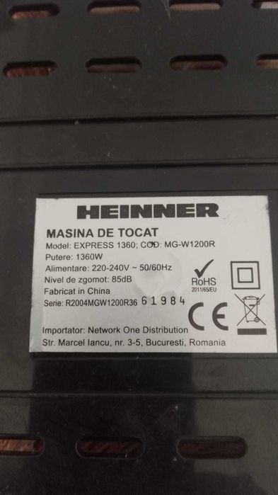 Pinion primar masina tocat Heinner MG-W1200