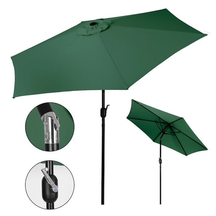 Umbrela de gradina, MultiGarden, 270cm, verde, cu mecanism de inclinare, 6 brate, noua