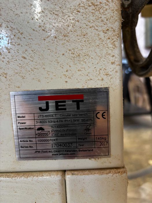 Продавам Форматно-разкройващ Циркуляр JET JTS-600X-T (380V)