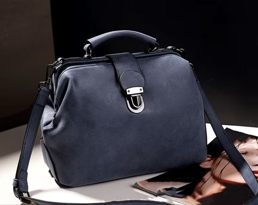 Doctor’s bag синя алкантара/ велур