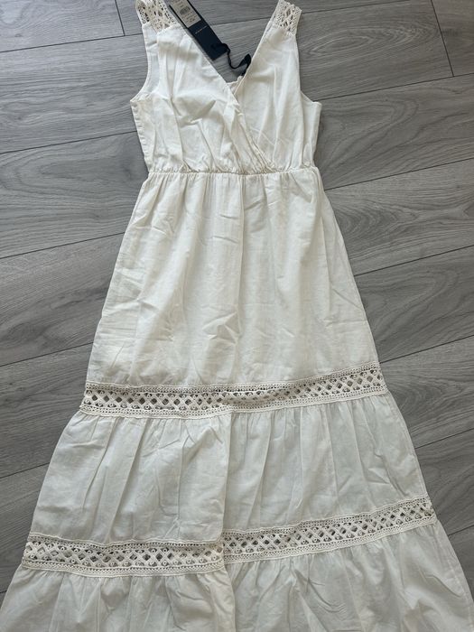 Rochie din in - culoare ivory