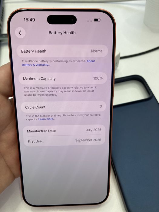 Iphone 17 Pro Max Orange 256Gb ca Nou 3 Incarcari