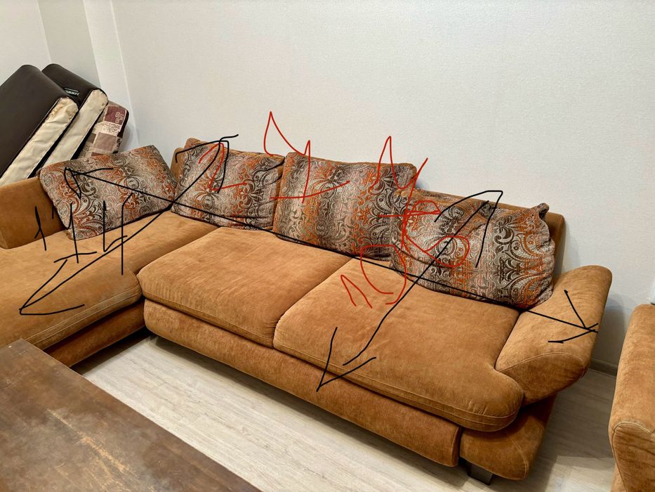 Угловой диван с креслом