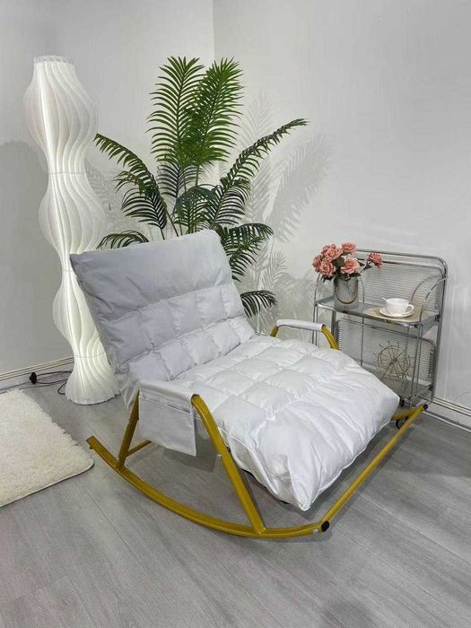 кресло качалка с подножкой и регулируемой спинкой kreslo kachalka