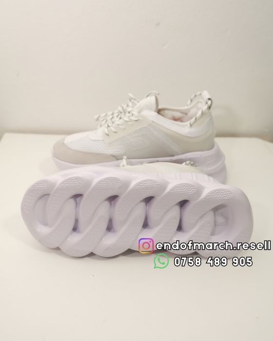 Adidasi Versace Chain Reaction Albi