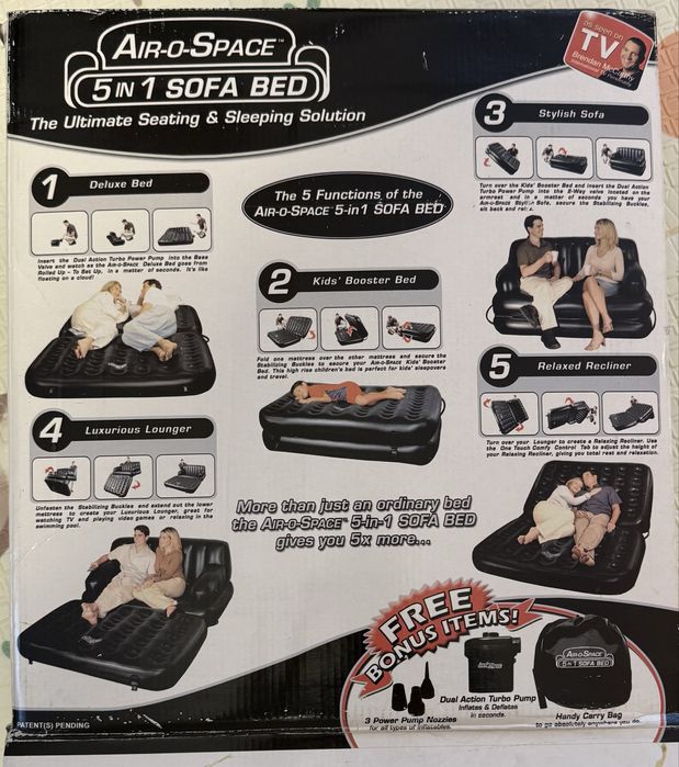 Vand Air o space 5 in 1 sofa bed pat saltea canapea gonflabila ca noua