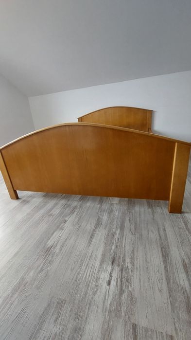 Pat lemn masiv ortopedic 200/200 și rama pat 140/200+ saltea  90 / 200