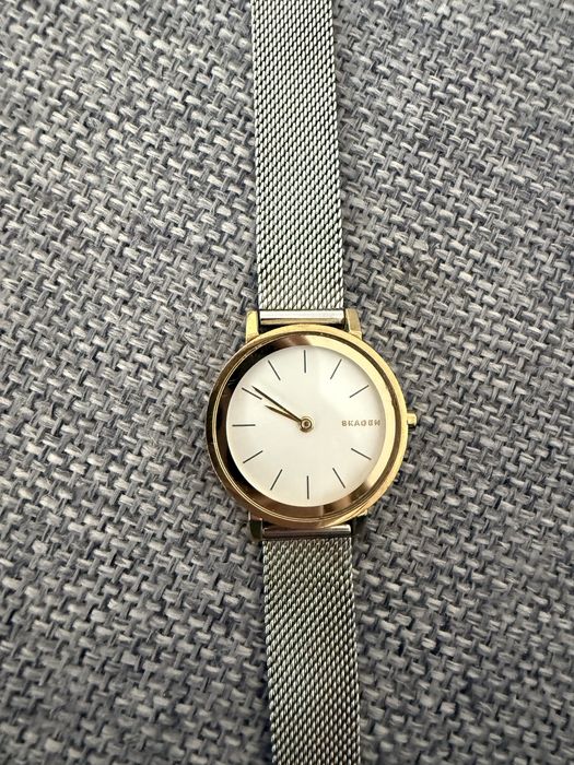 Ceas Skagen auriu cu argintiu