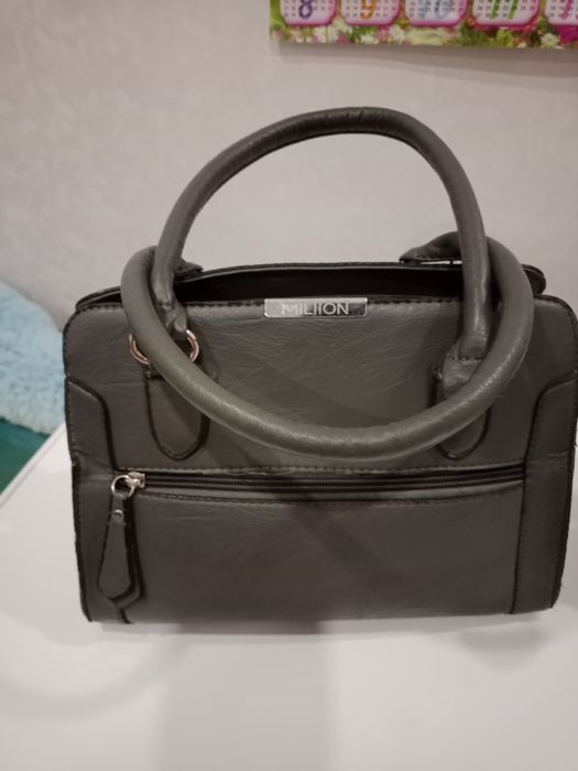 Сумка,  цвет красный и серый