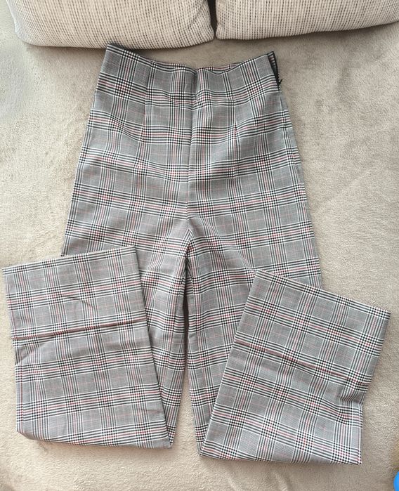 Pantaloni Zara Wide-Leg / Carouri Prince of Wales