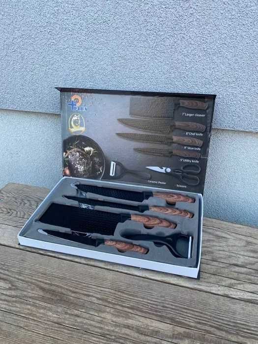 Комплект кухненски ножове,6 части, 4 кухненски ножа,1 ножица,1 белачка