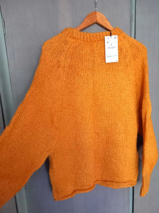 Дамски пуловер ZARA, цвят горчица, нов с етикет (M)