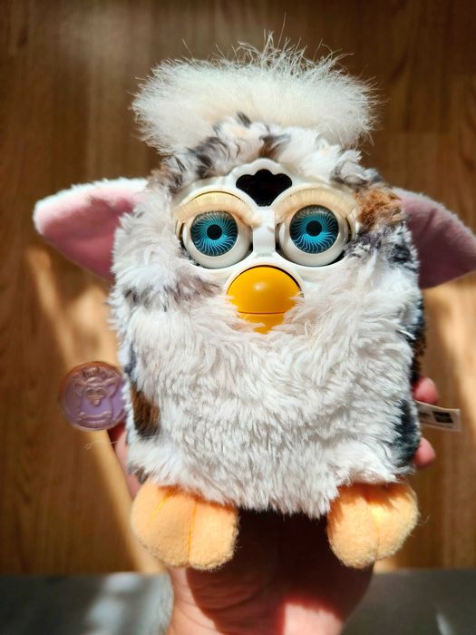 Furby Snow Leopard cu ochii albaștri vintage 1998