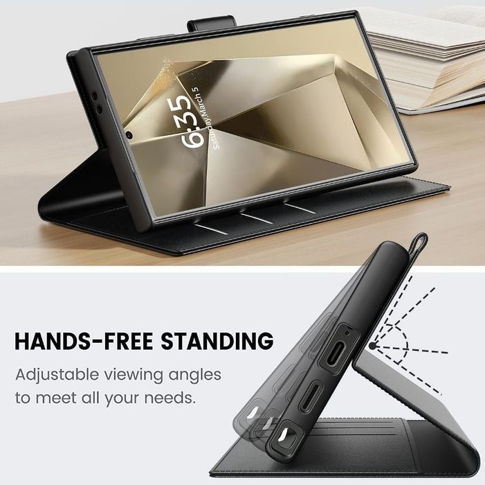 Кожен Калъф Тефтер за Samsung Galaxy A05s A14 A15 A16 A34 A54 A55 A35