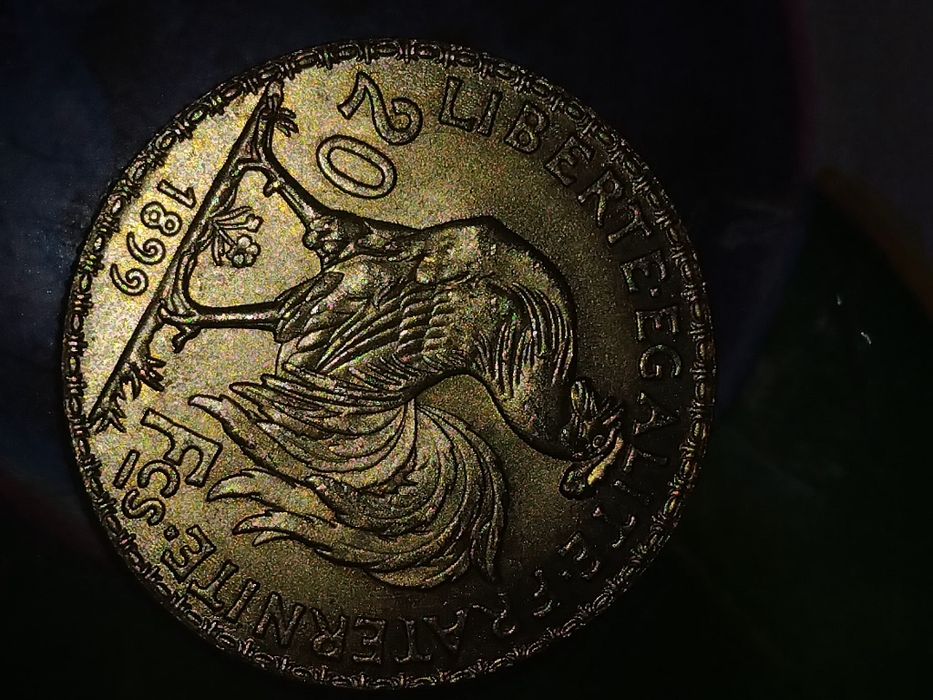 Replică Monedă 20 Franci „Cocoșel” (1899) – Obiect de colecție/decor