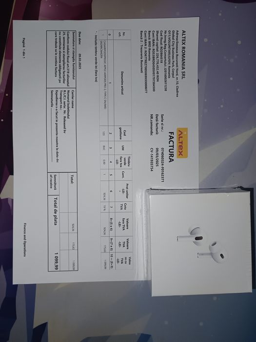 vand Apple airpods pro 2  cu factura Altex, URGENT!