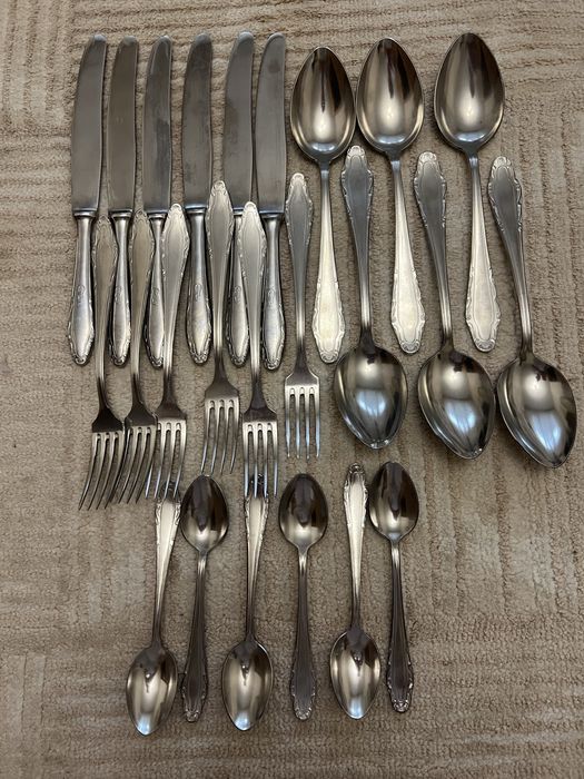 Tacamuri masa inox, alpaca, vintage