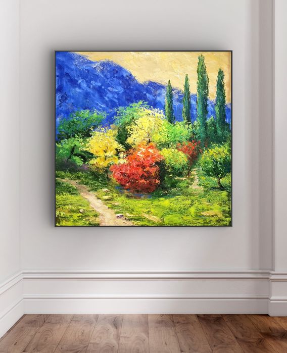 Картина маслом. Пейзаж 80×80 см.