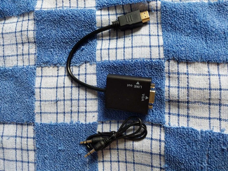Новый переходник HDMI на VGA + AUX звук (Адаптер для монитора/ТВ)