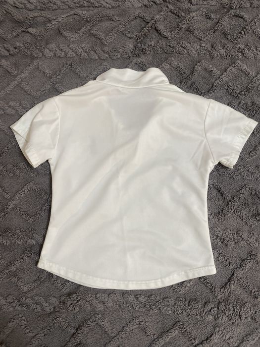 белая, женская рубашка polo