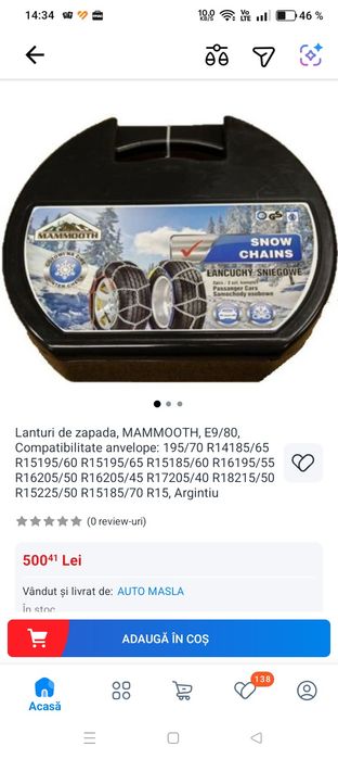 Lanțuri auto iarnă