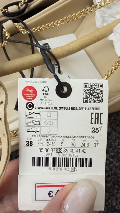 Новые кожаные Туфли Zara Испания