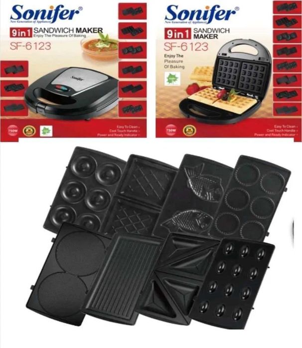 Вафельница новая 9в 1 в коробке не вскрывали