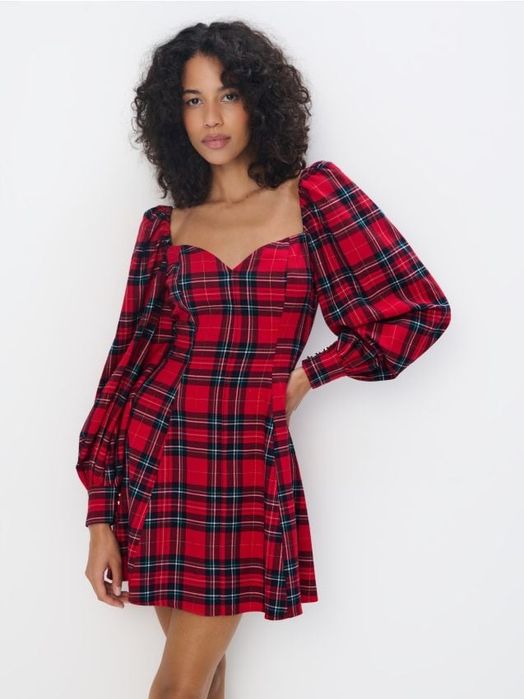 Карирана мини рокля Mohito