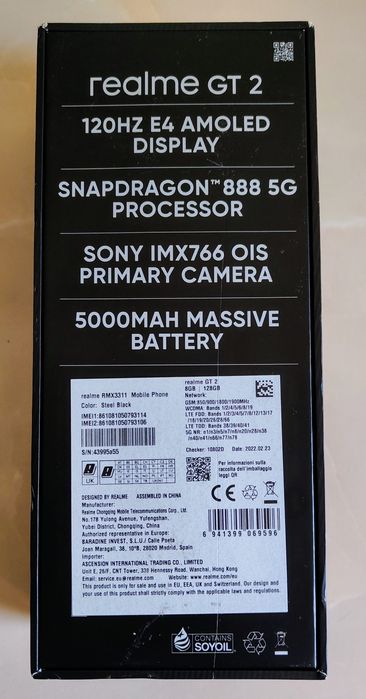 OPPO Realme GT2 5G  Black 16/128 GB  impecabil, fullbox cu garanție!