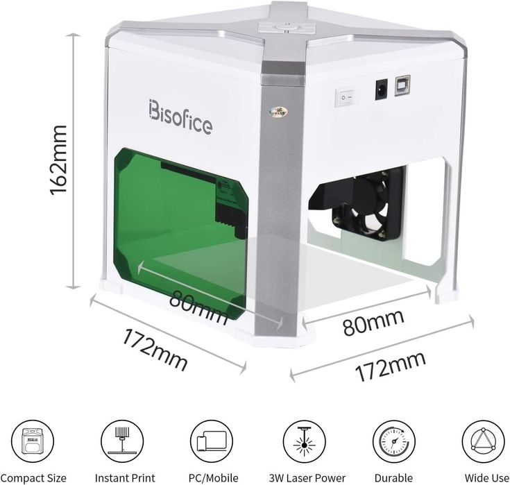 Bisofice K6 Mini 3000mW машина за лазерно гравиране