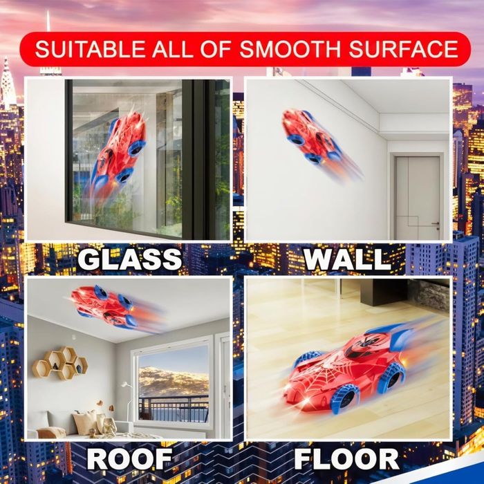 Радиоуправляема кола, движеща се по стени и тавани Спайдърмен