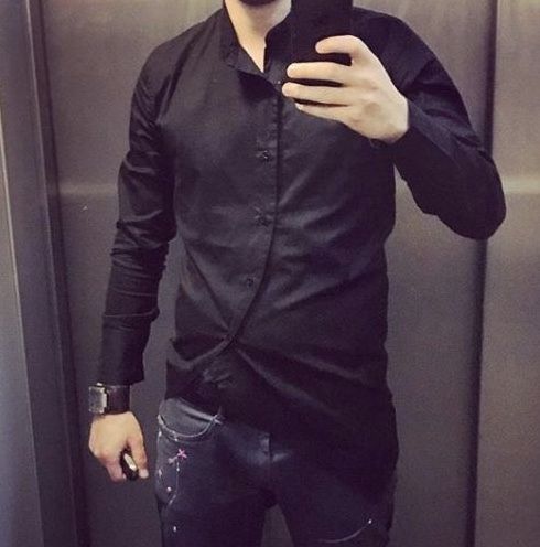 Camasa asimetrica slim Tokuno Shima Italy Slim Fit Tunica