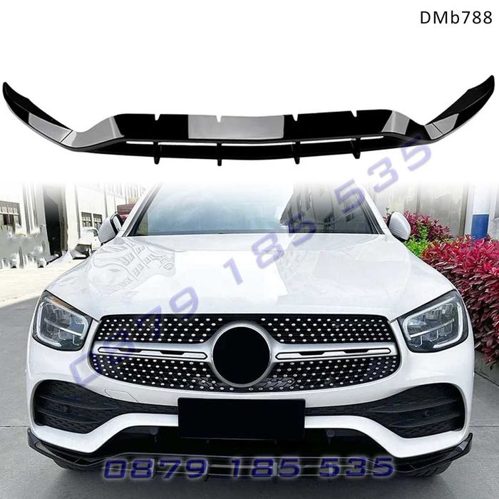 Черен лип спойлер предна броня Mercedes GLC X253 Face AMG мерцедес амг