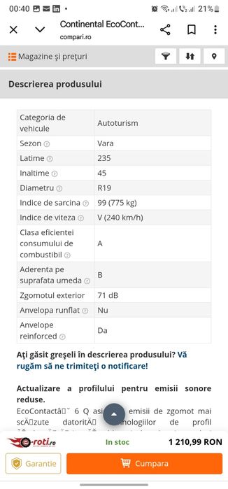 Roti complete 5x108 R19 BBS Motorsport anvelope Continental