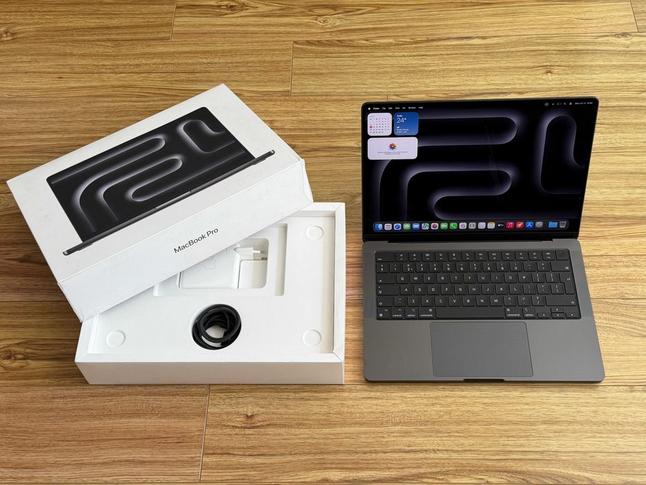 MacBook Pro 14`M4 Pro/14 CPU/20 GPU/24GB RAM/1000GB SSD/Гаранция/Батерия 100%/Space Black — снимка 1