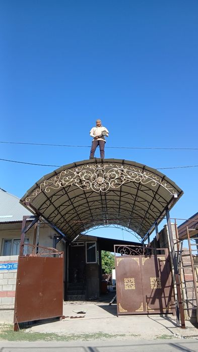 Навес  сваршныи  работа