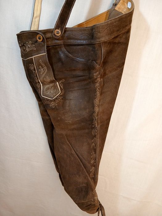 Pantaloni Oktoberfest Lederhose bavarezi vintage
