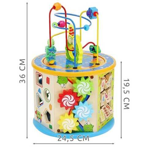 Интерактивен куб / Дървен образователен куб / Дидактически куб