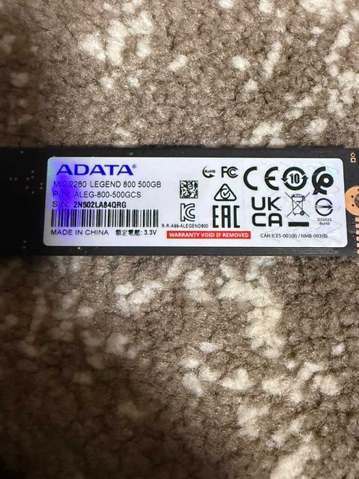 SSD m2 nvme ADATA Legend 800 - 500 GB