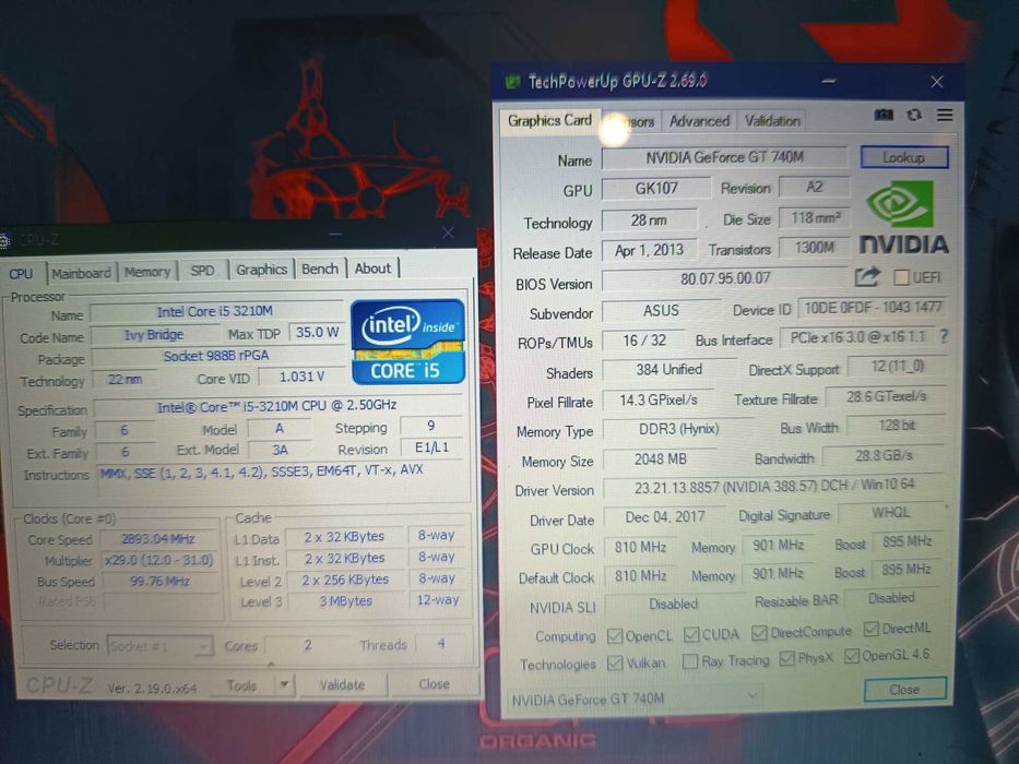 Placa baza laptop light gaming, Asus N56V + cpu core i5 3210m + 4gb ram + display full hd + tastatura iluminata