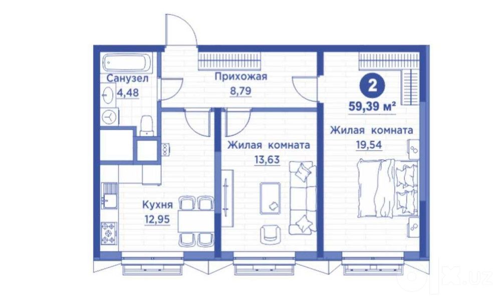 СРОЧНО ГОРИТ‼️ REGNUM PLAZA 2ком 59,40м2 Сайрам, Максим Горький ‼️