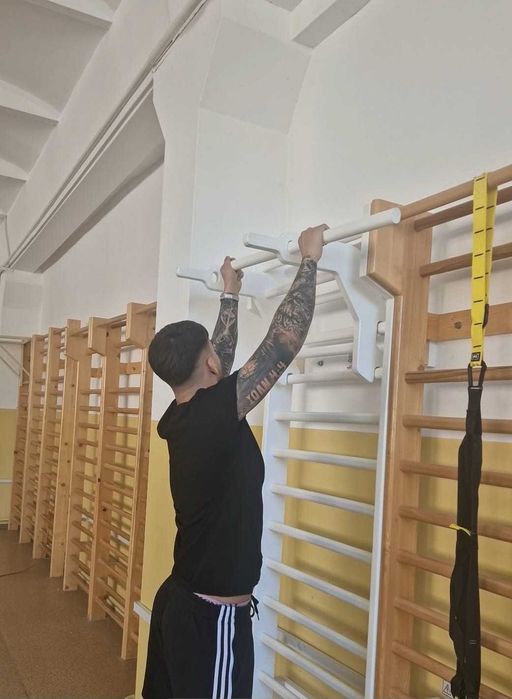 Pachet Gimnastica Acasa - Spalier SCHROTH + Bara Tractiuni si Tricepsi - M21BTA01