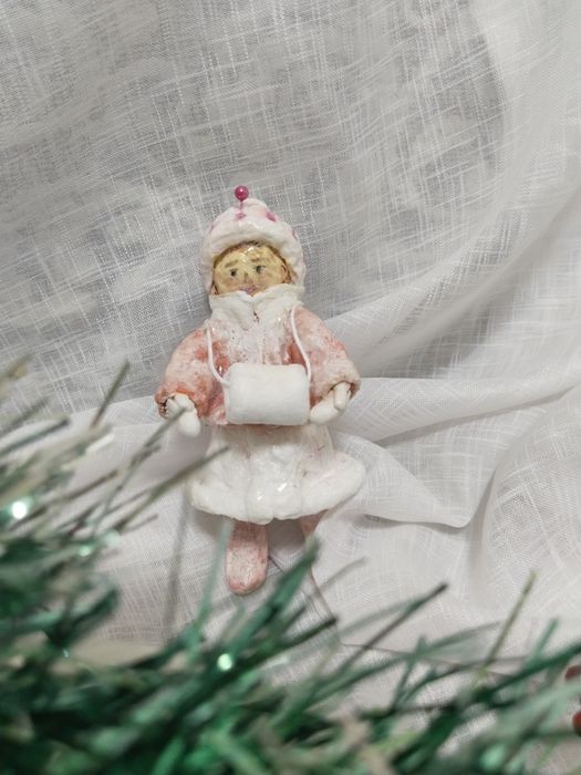 Ёлочные игрушки из ваты.