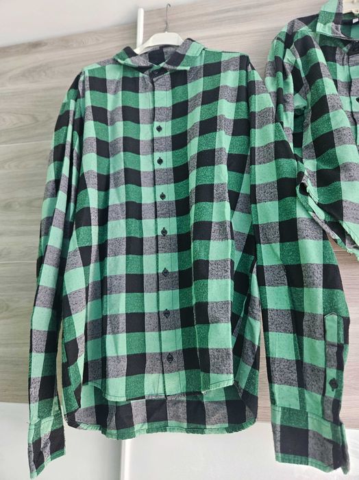 Лот/ комплект ризи за цялото семейство Terra caeli,зелено и черно каре