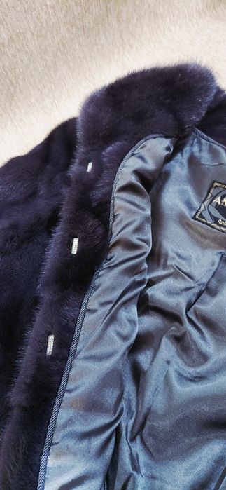 Норковая шуба цвет графити